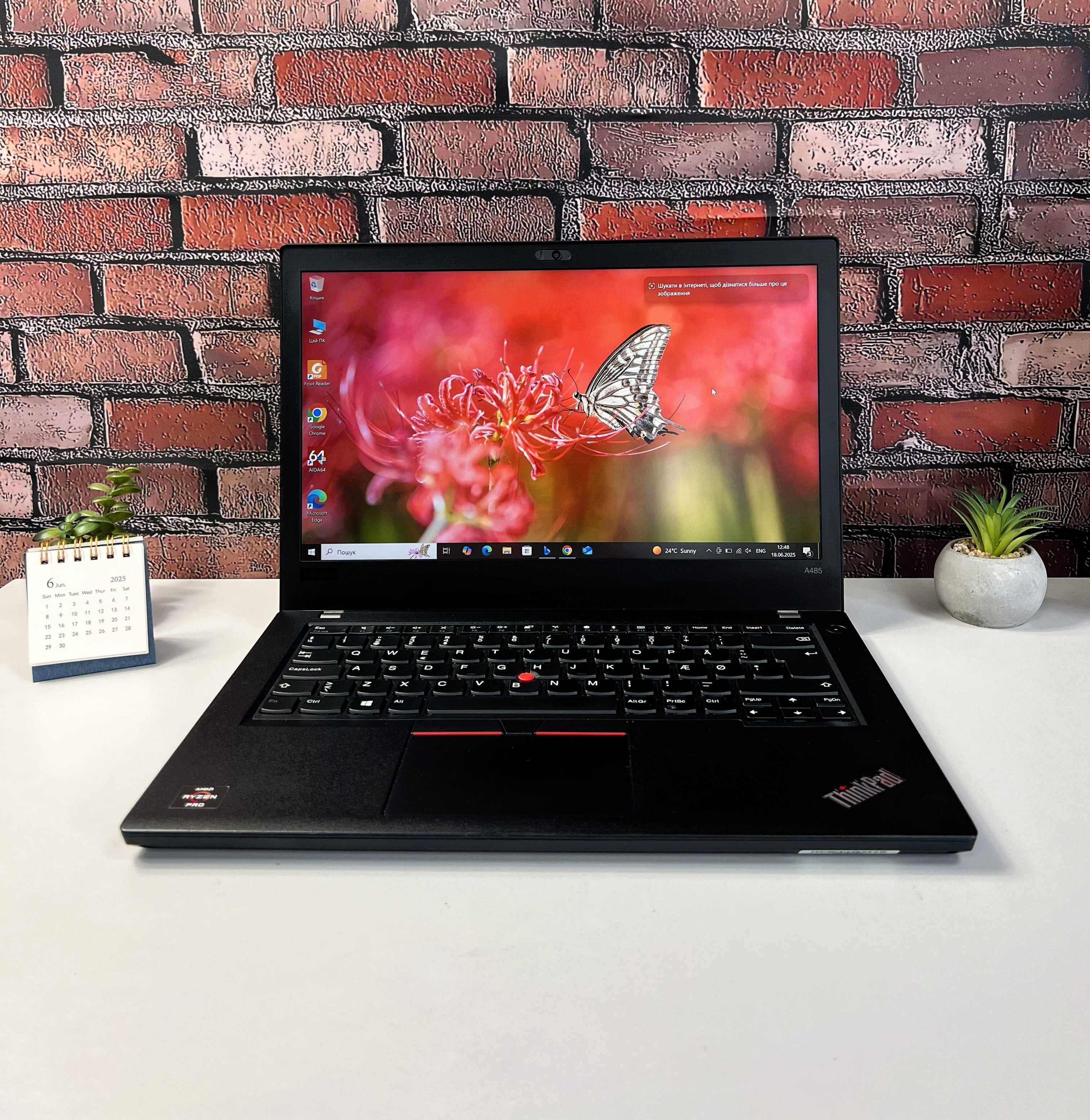 Ноутбук Lenovo ThinkPad A485·Ryzen 5 2500U·16GB+SSD512·14"IPS·Гарантія