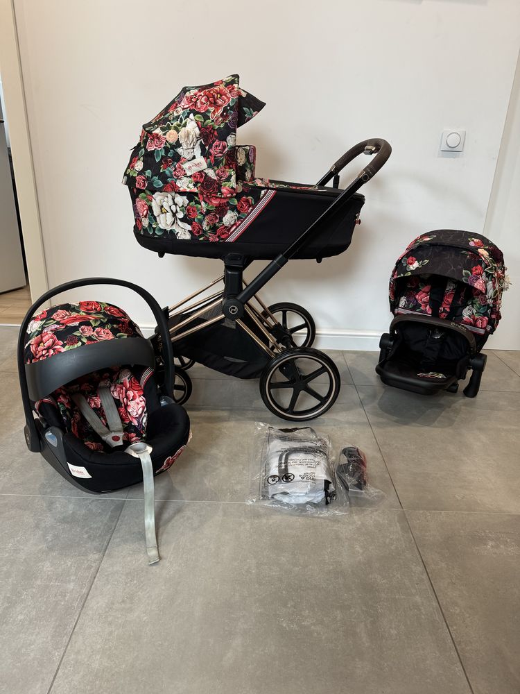 Cybex Priam 4.0 3w1 Spring Blossom Dark / Rose Gold