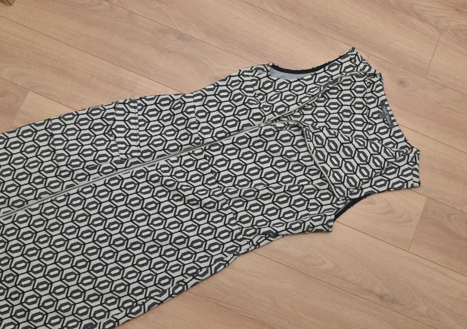 Tweedowa sukienka asymetryczna zip zamek r.36 r.S Next
