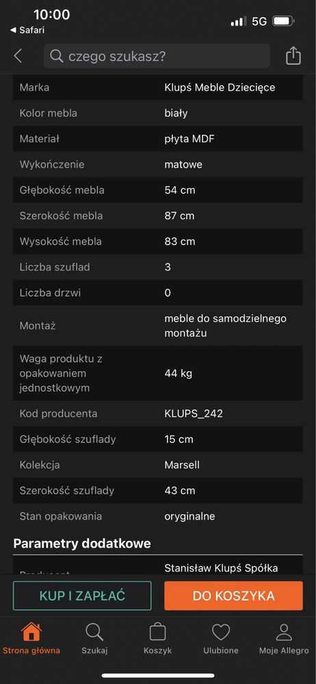 Komoda z przewijakiem Klupś Marsell sowy