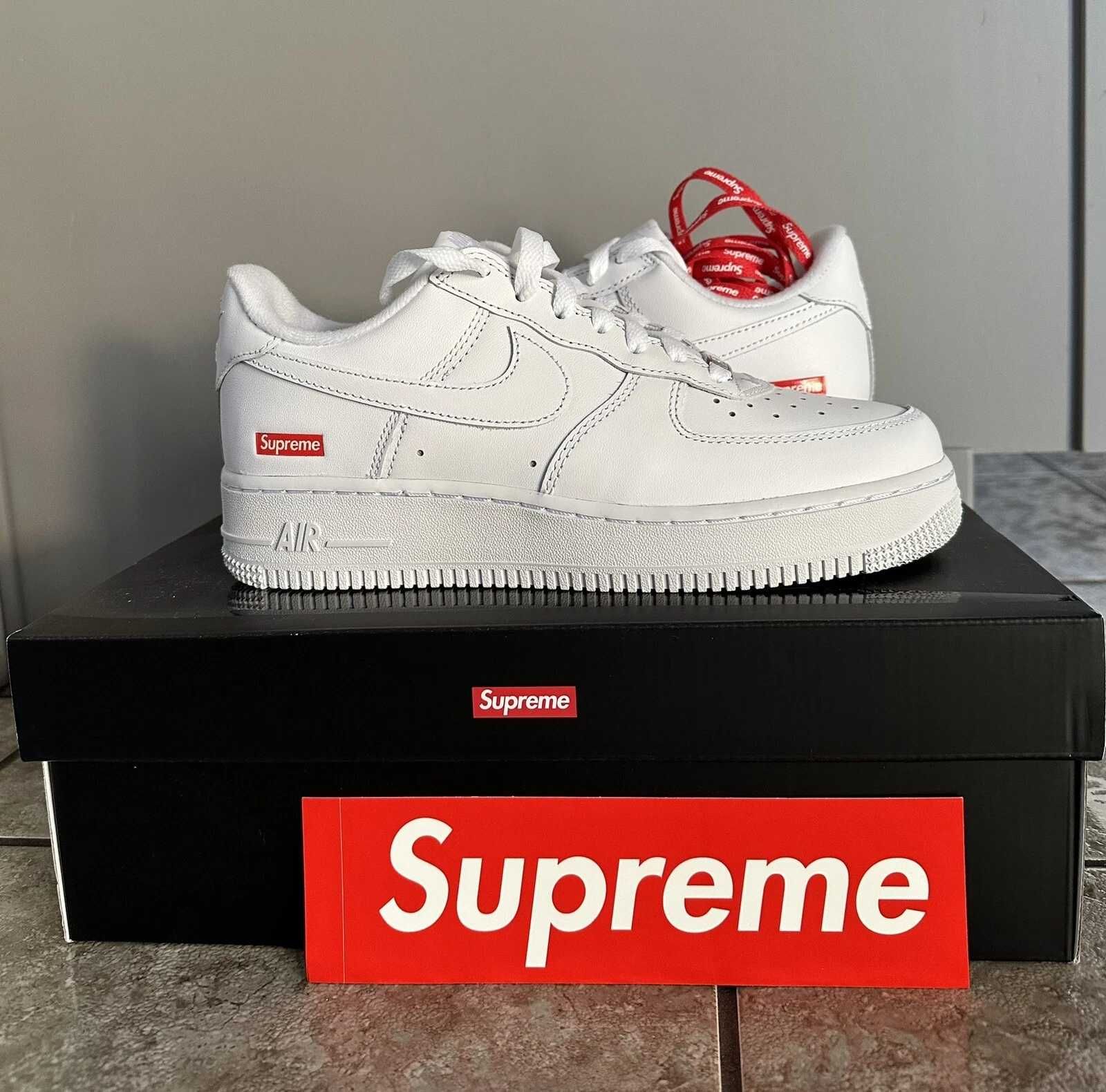 AF1\Powietrze*airDamskieNikeForce1SupremeWhite UnisexTrampki Rozm.40.5
