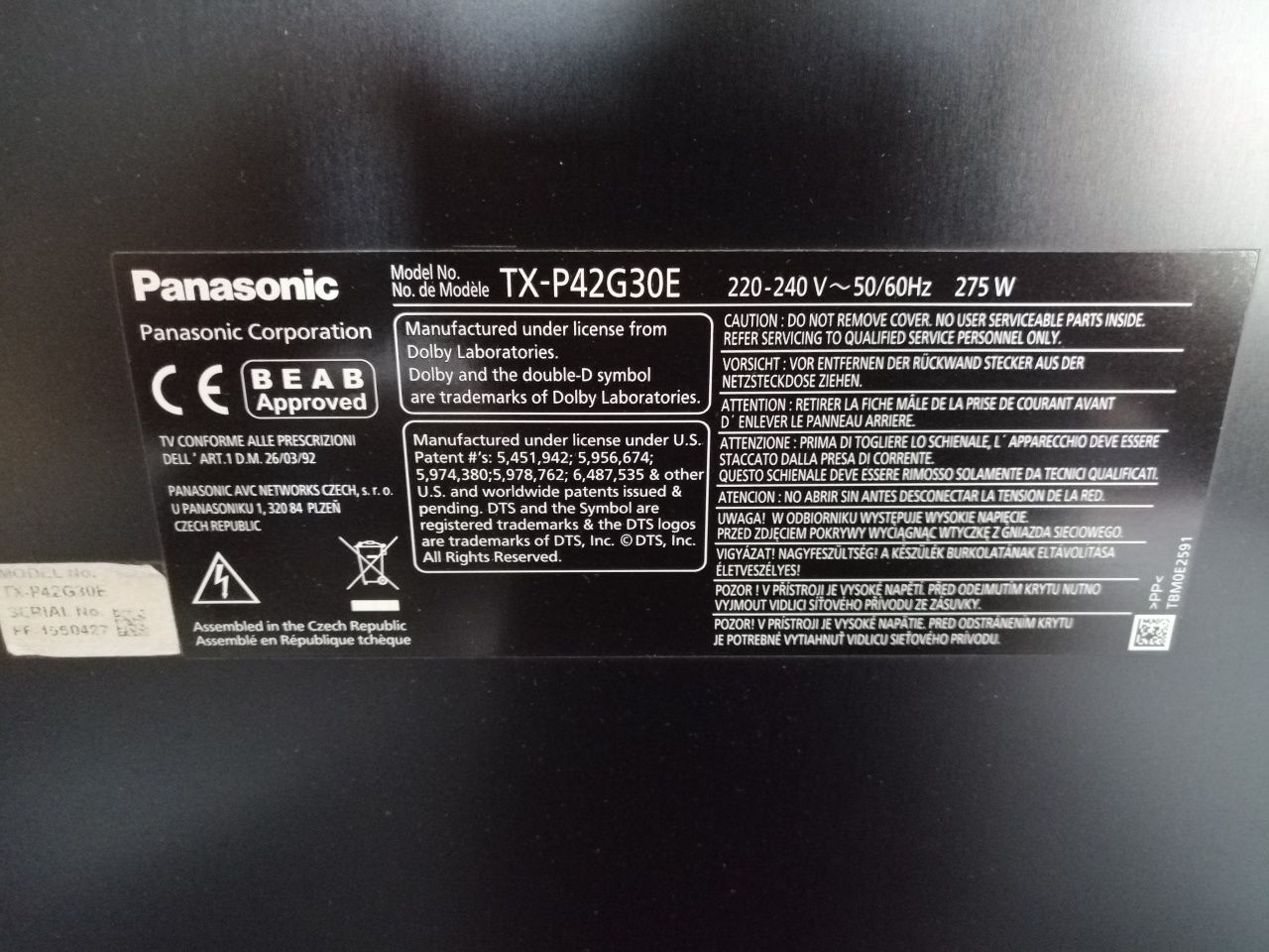 Telewizor Panasonic TX-P42G30E plazmowy