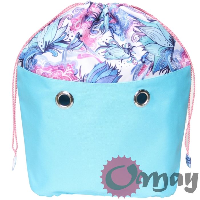 Turkusowy organizer OBAG URBAN MINI worek kwiaty róż komin VIP OMAY