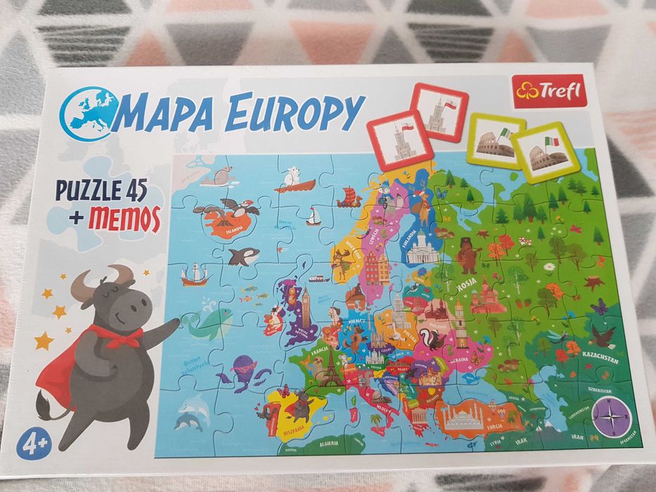 Nowe puzzle Trefl mapa Europy Memos, edukacyjna