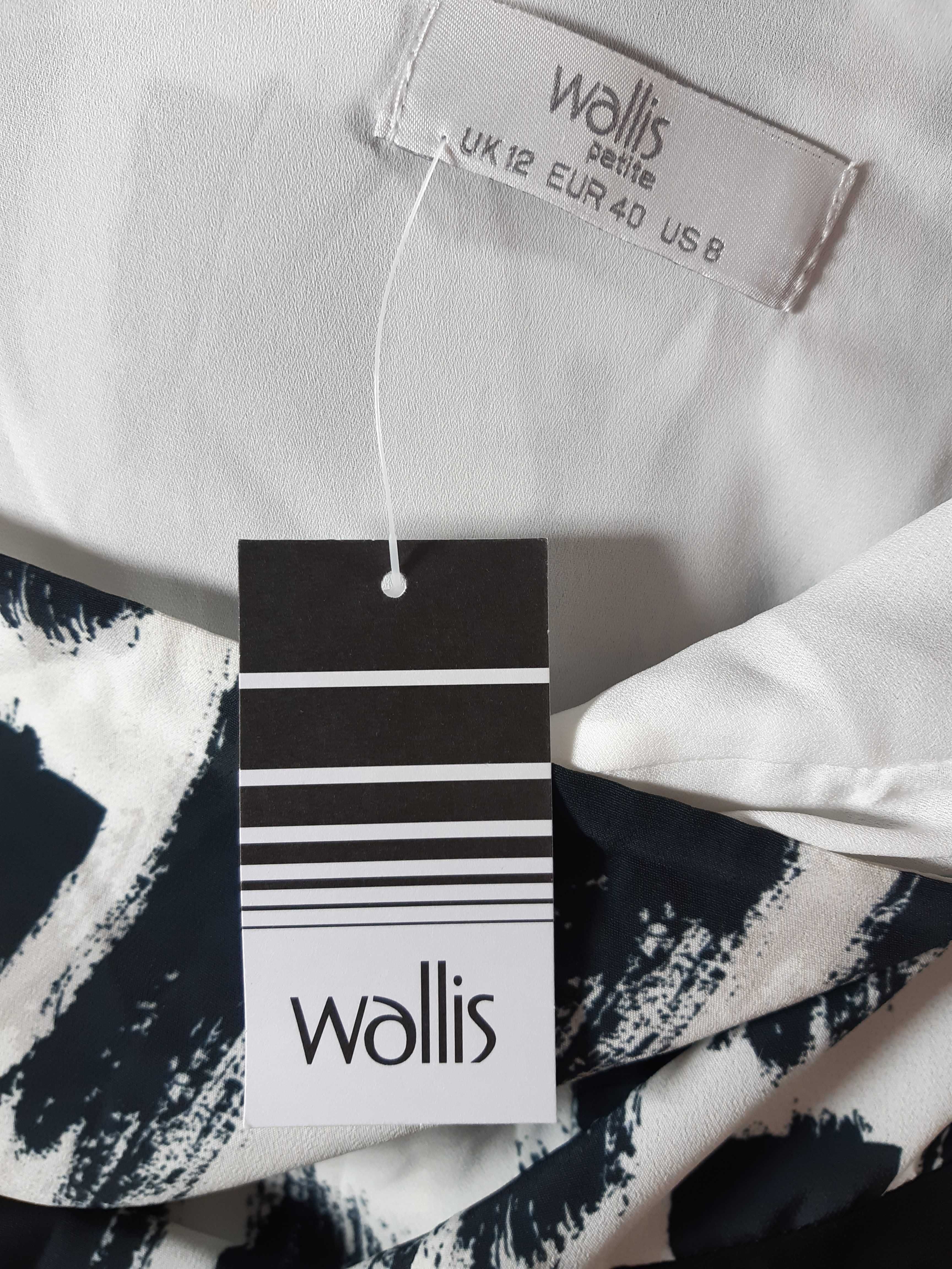 Nowa długa biało czarna sukienka 40,L WALLIS maxi
