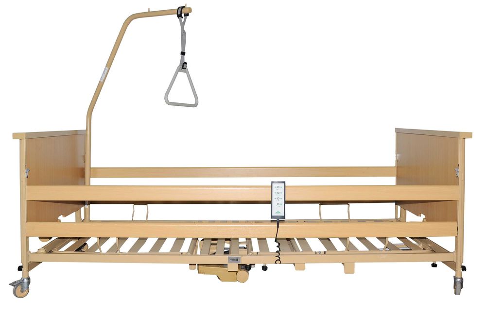 Łóżko NISKOPODŁOGOWE rehabilitacyjne na pilot +WYSIĘGNIK+ NOWY MATERAC