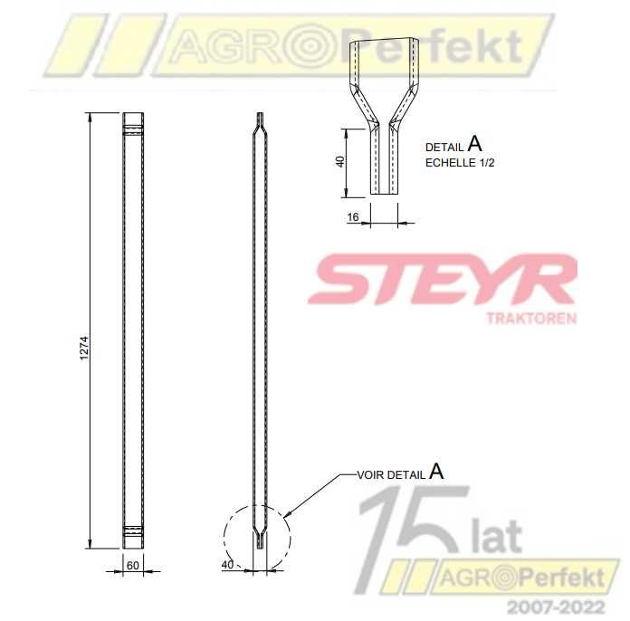 Rura, listwa taśmy rozrzutnika Joskin 35789_70024 ORYGINAŁ