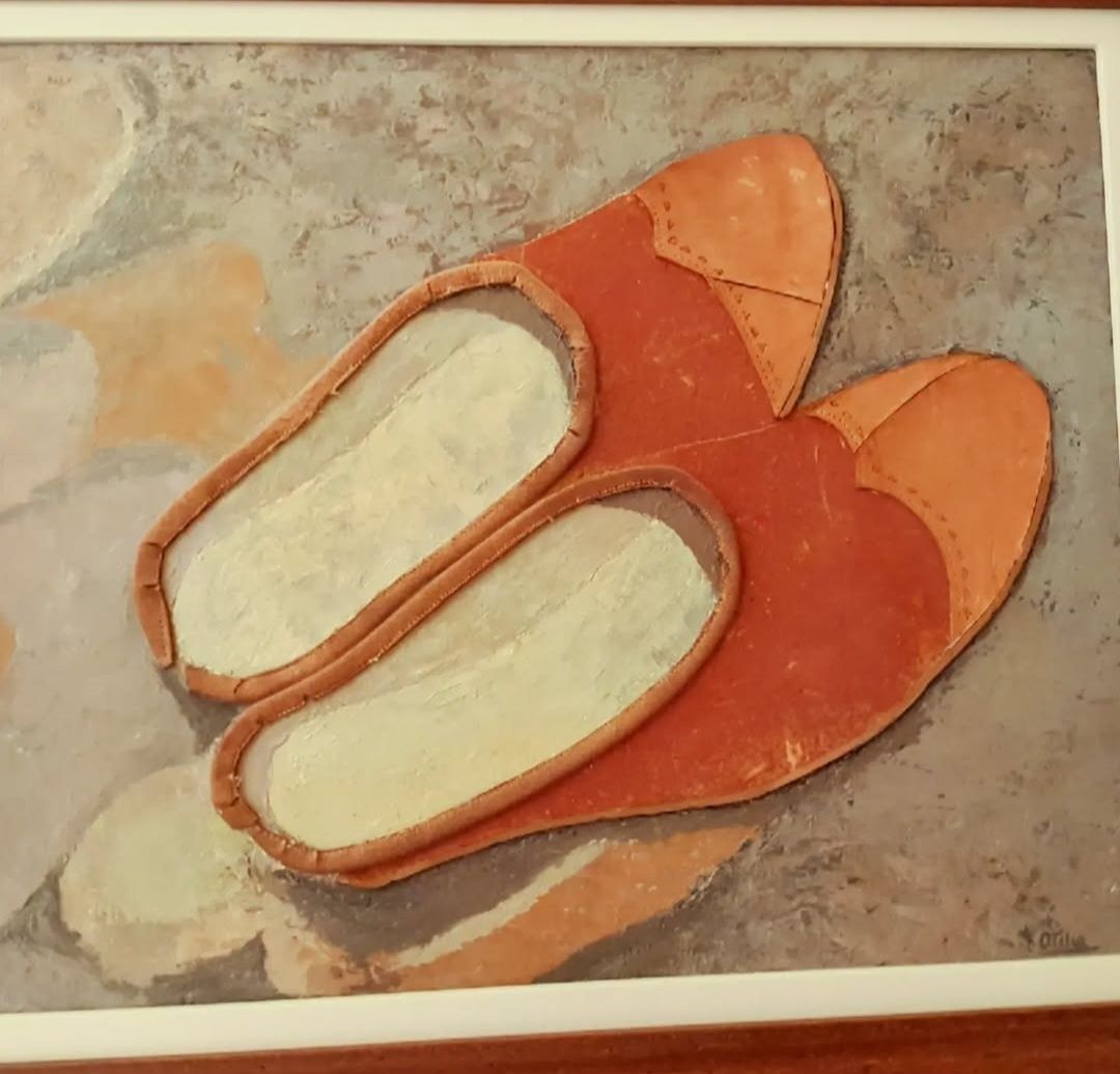 Quadro a óleo e cabedal
