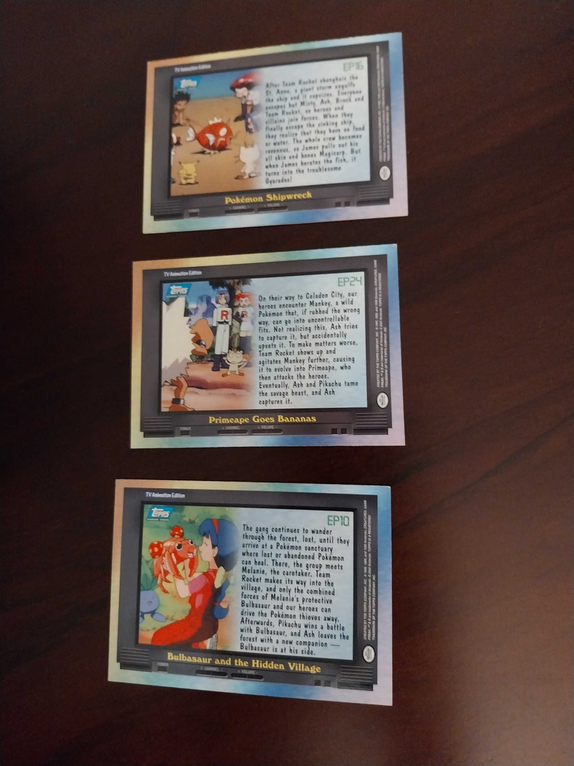 Lote 3 cartas Pokemon TV Animation Edition