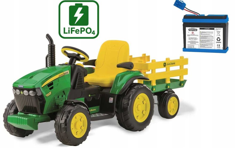 Peg Perego JOHN DEERE GROUND FORCE traktor+ LITOWY akumulator 12V 9Ah