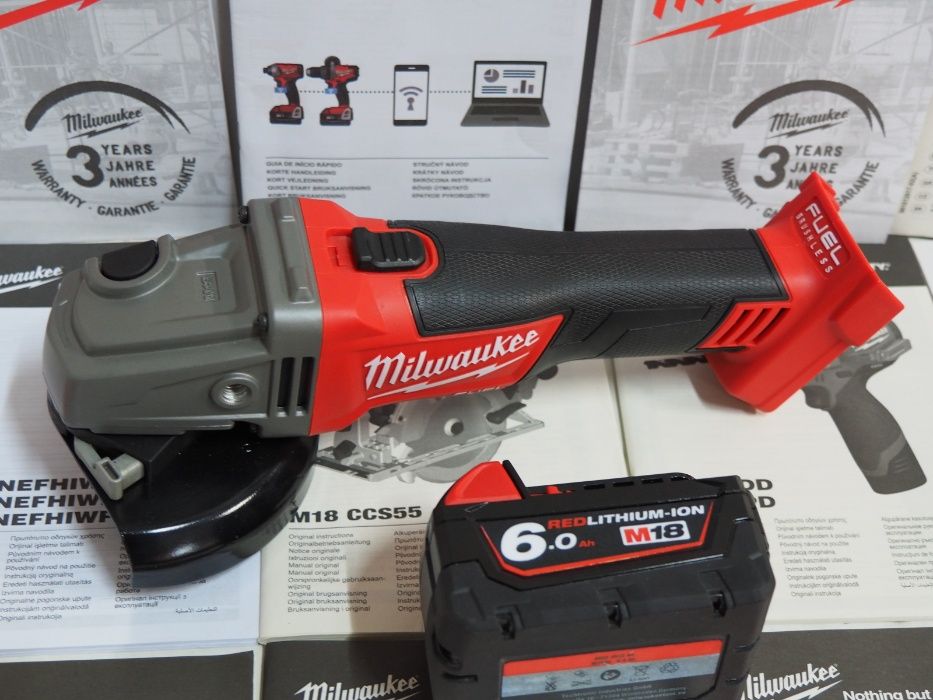 Szlifierka MILWAUKEE M18 CAG 125 +bateria 18v 6ah bez ladowarka bti