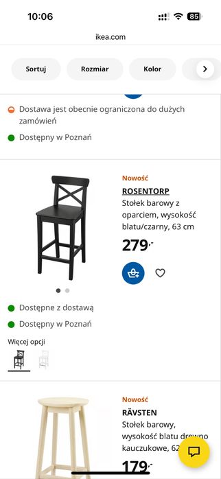 Krzesla barowe czarne
