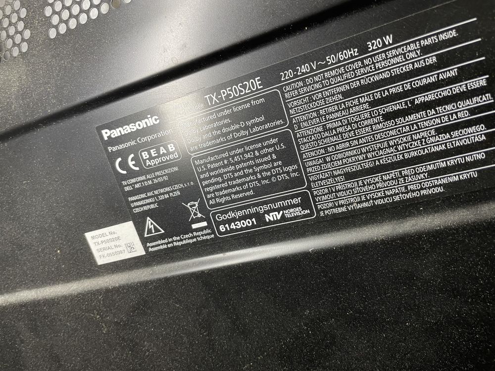 Telewizor Panasonic Viera 50" cali TX-P50S20E podstawa TBLX0139 plazma