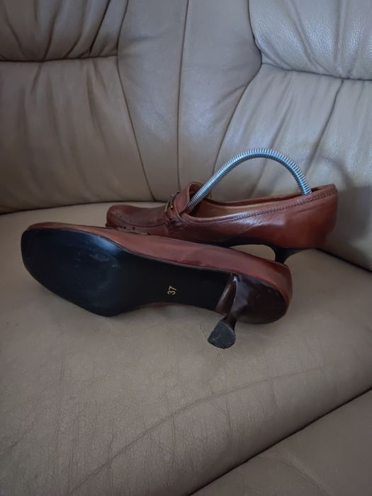 Czółenka półbuty mokasyny damskie skórzane brązowe r.37 s.Idealny