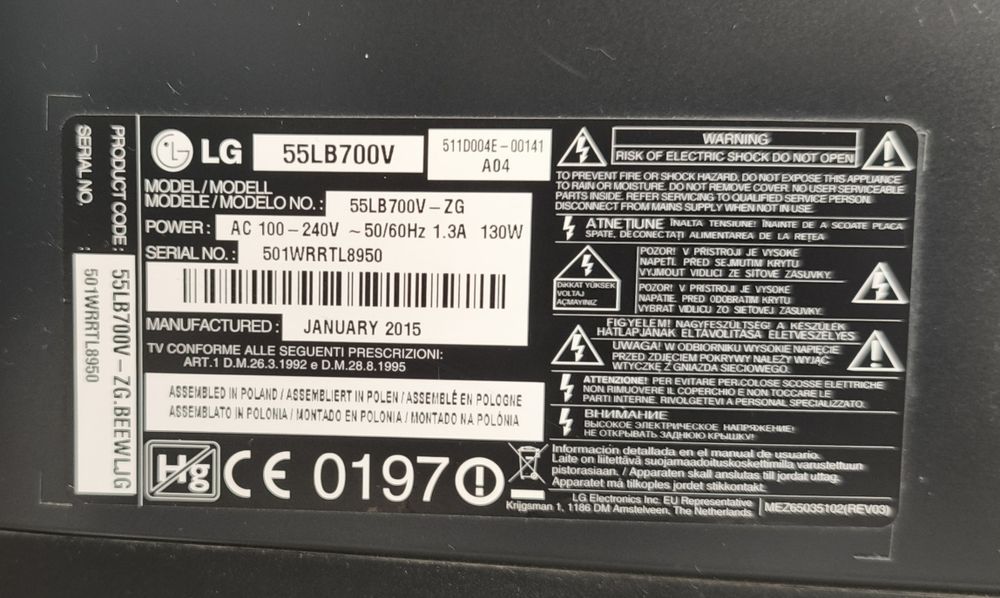 Telewizor LG 55LB700V 55'' FullHd OLED 3D pilot MAGIC webOS, sprawny.