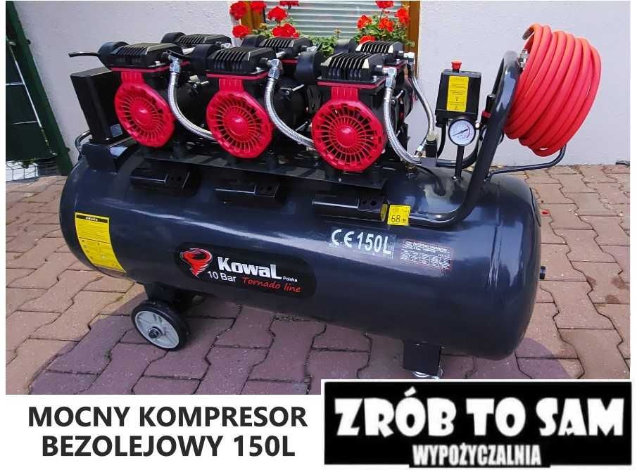 Kompresor bezolejowy 6 tłokowy mocny cichy Kowal 150L 230V nie 200L
