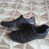 туфлі мокасини шкіряні чорні 47 розміру