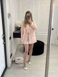 Рожевий подовжений піджак H&M Піджак-плаття