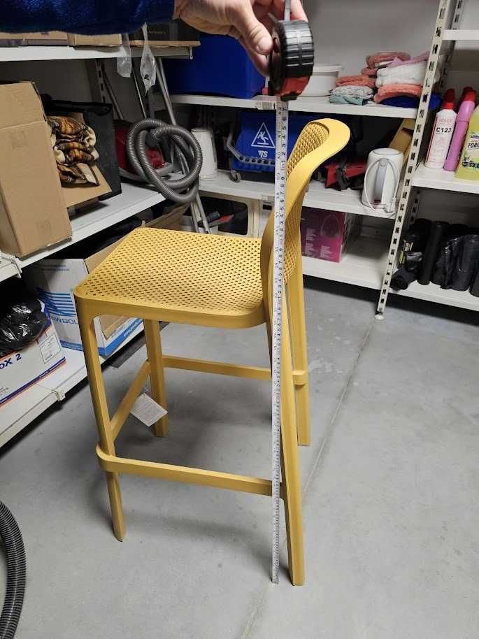 Hoker / krzesło barowe NARDI Net Stool / kolor żółty