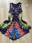 Unikatowa vintage sukienka hippie indie kolorowa tie dye malowana haft