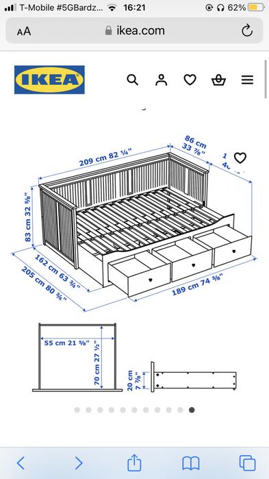 Łóżko HEMNES ikea