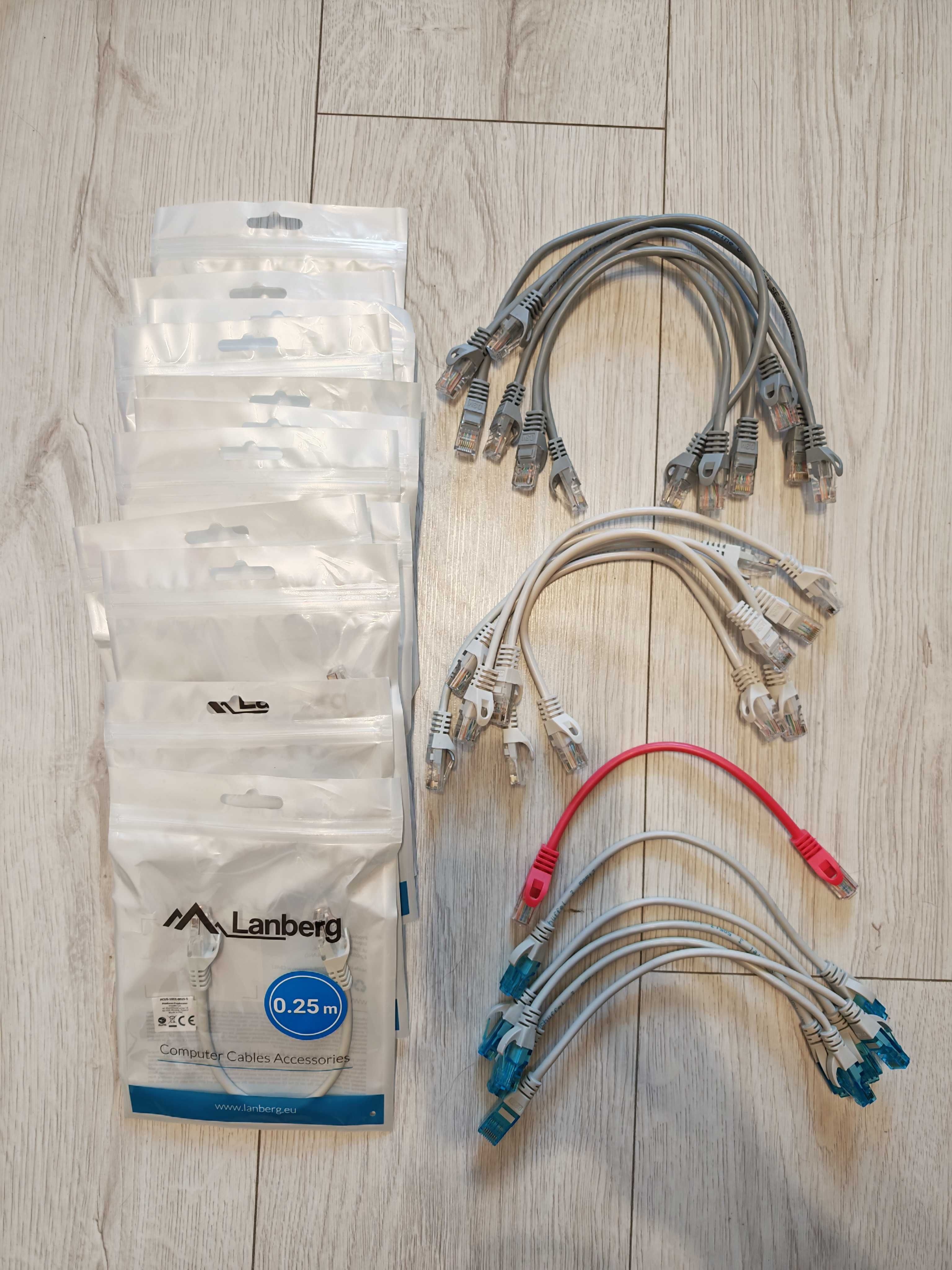 Patchcord kabel 30 szt. 25cm 30cm UTP RJ45 5e