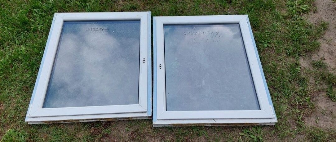 Okna PCV z demontażu zestaw 105/125 cm 2 sztuki komplet