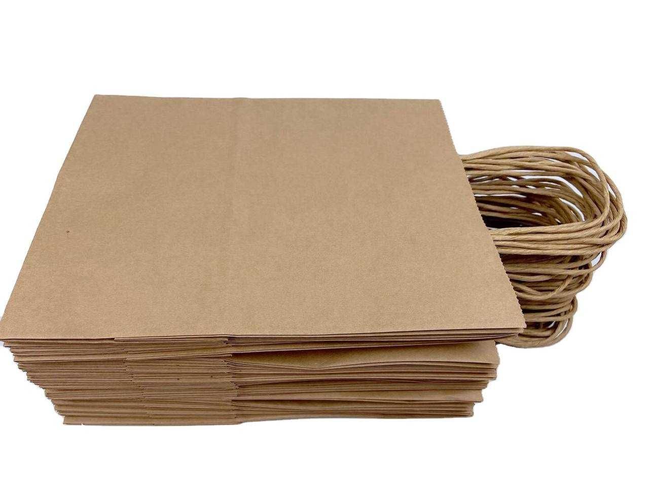 Паперові пакети, бумажні бурі крафт пакети з ручками ВЫНОСЛИВЫЕ