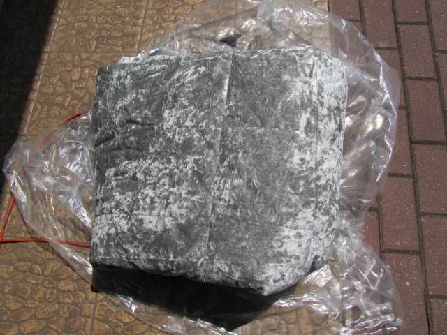 Narzuta na łóżko Crushed Pikowana, aksamitna, szara, 220x220 cm