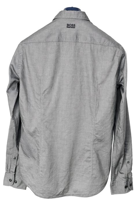 HUGO BOSS | Model Bayolo | Nowoczesna Koszula Szaro-stalowa r.46