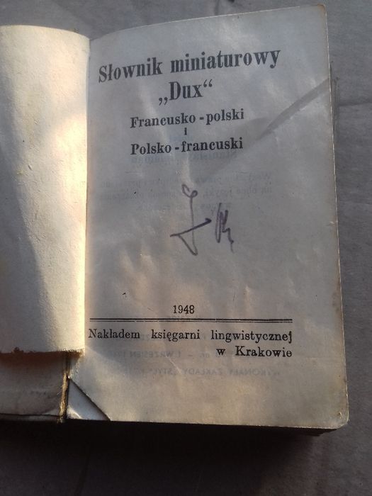 Stary słownik miniaturowy francusko - polski 1948 zabytek