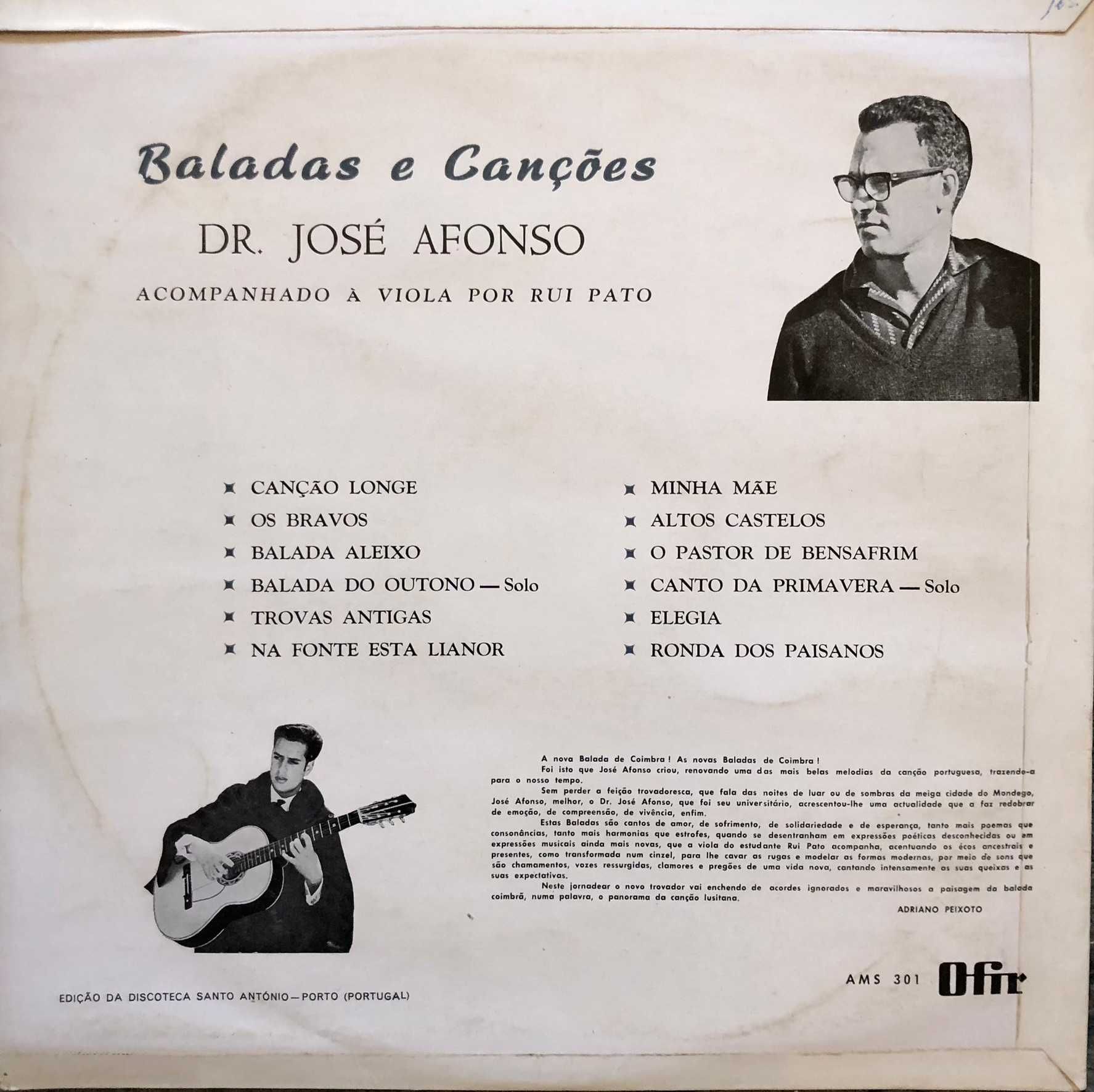 José Afonso - Primeiros Disco Vinyl (Baladas e Canções)