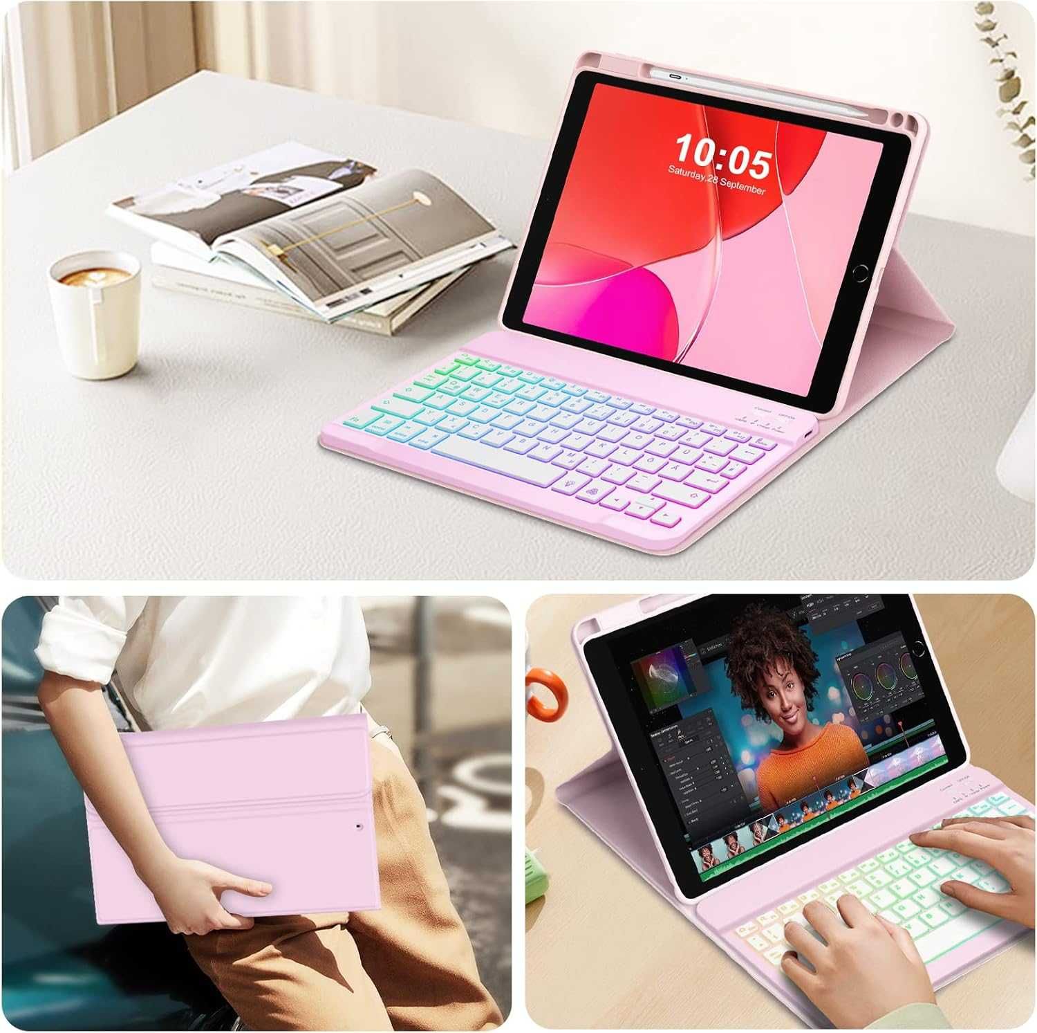 GOOJODOQ Etui na klawiaturę do iPada 9.