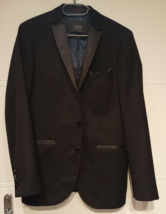 Marynarka męska Esprit M czarna wełna wiskoza elegancka