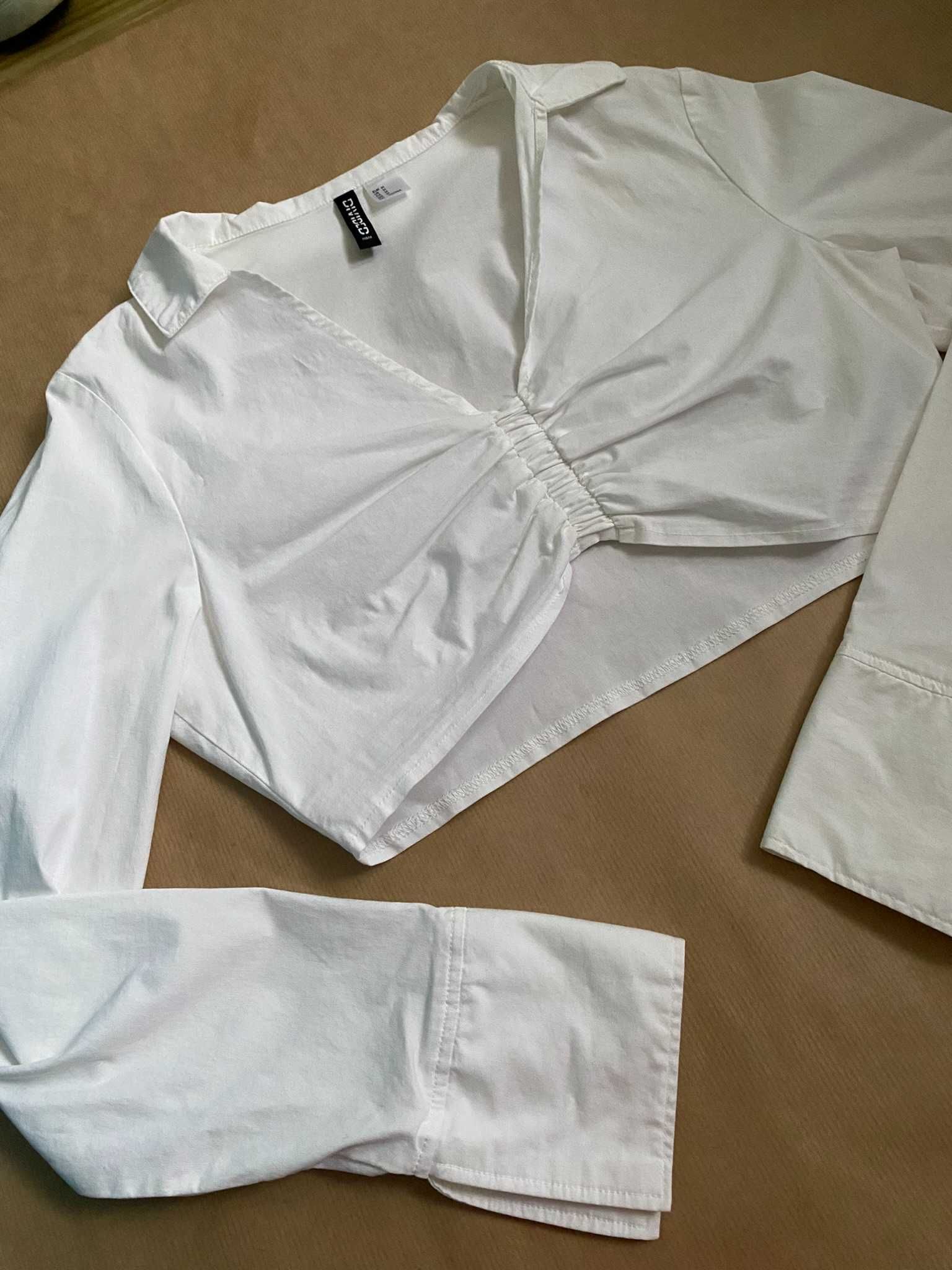 Krótka biała koszula