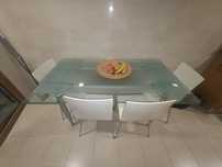 Mesa cozinha vidro + 4 cadeiras
