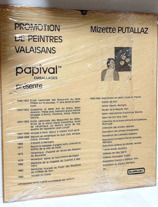 Mizette Putallaz - litografia motivo campestre numerada e assinada