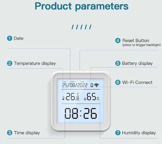 Cyfrowy miernik temperatury i wilgotności - WiFi - TUYA - 13szt