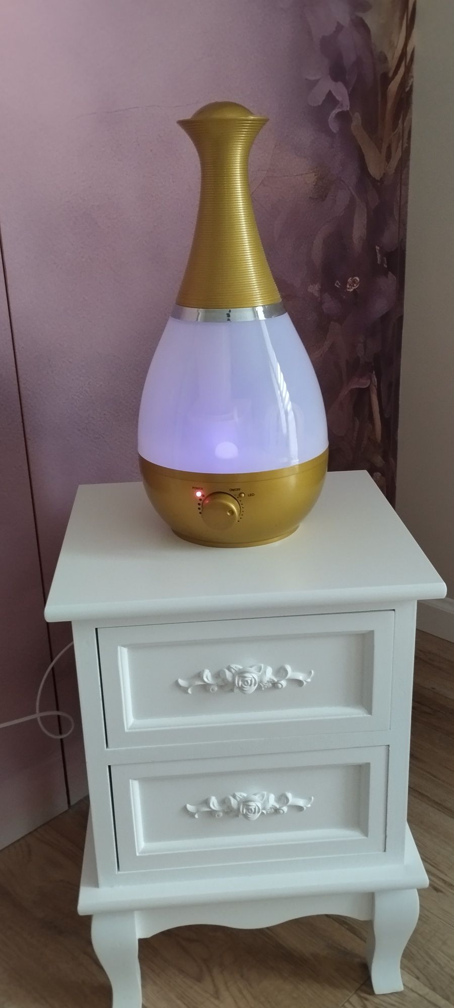 Nawilżacz powietrza i lampka 2w 1