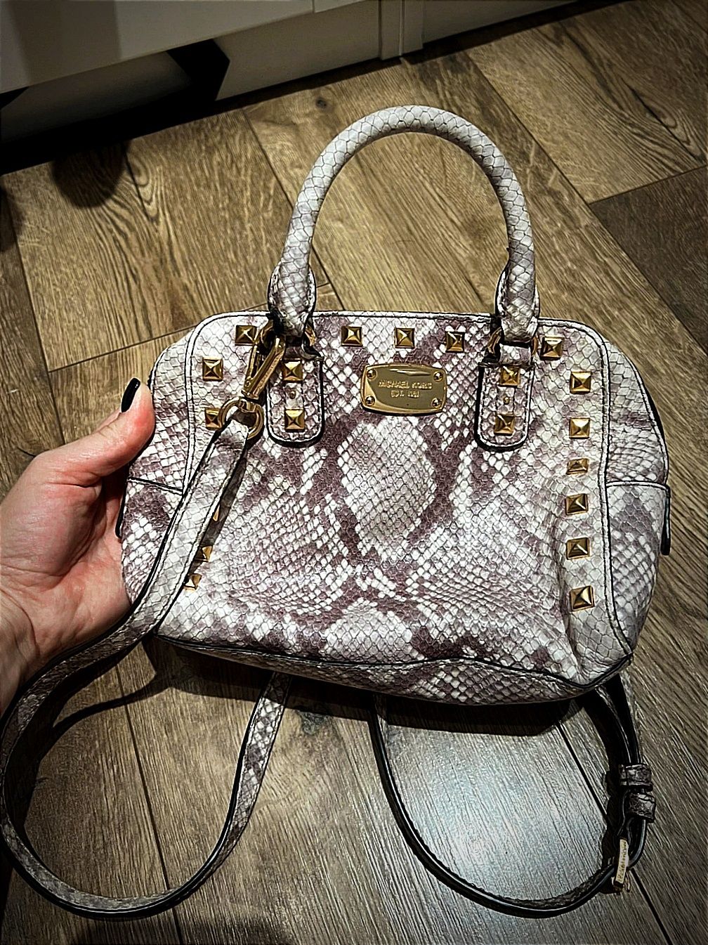 Skórzana Oryginalna torebka Michael Kors skóra naturalna SAFFIANO Wąż