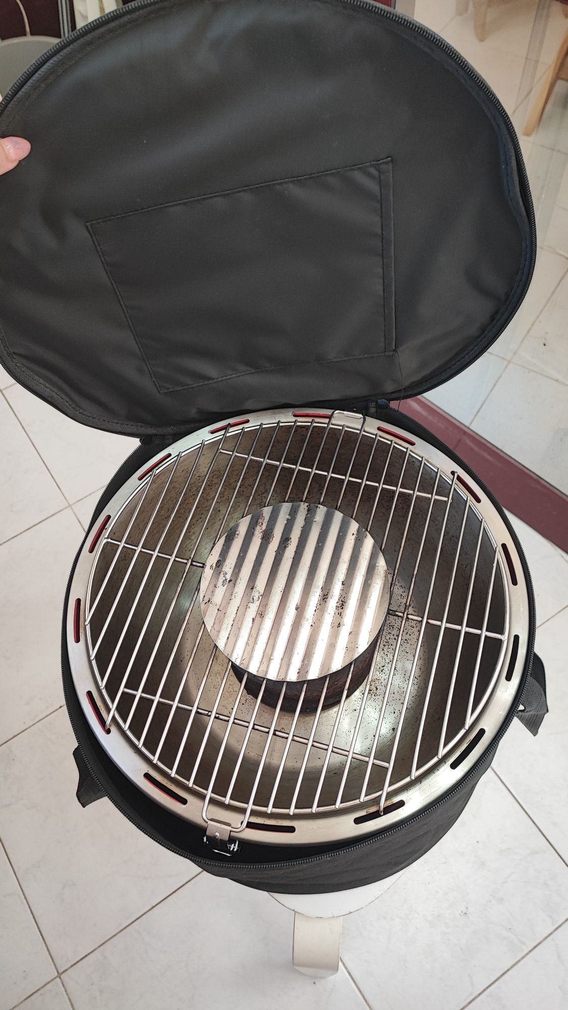 Grelhador flama carvão portátil