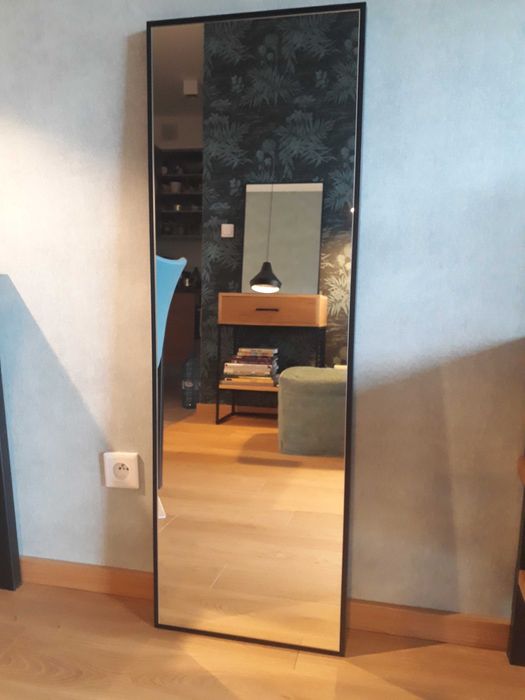 Lustro 40x120cm rama czarna drewniana, styl skandynawski, nowoczesny