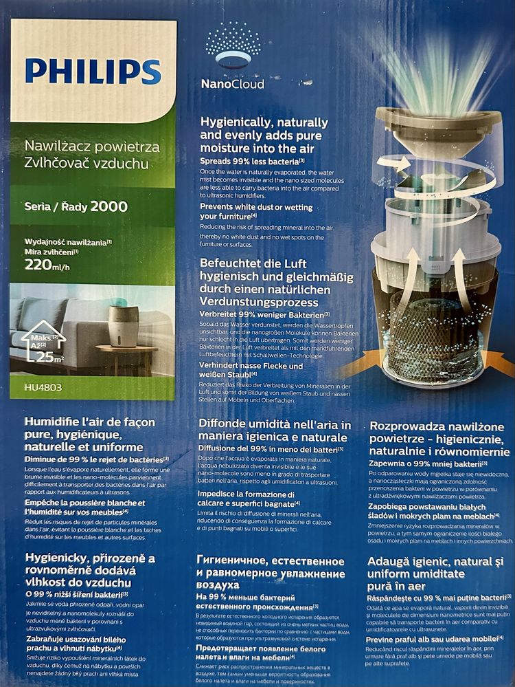 Nawilżacz powietrza ewaporacyjny PHILIPS HU4803 seria 2000