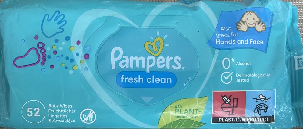 2 упак. Серветки вологі Pampers 52 шт