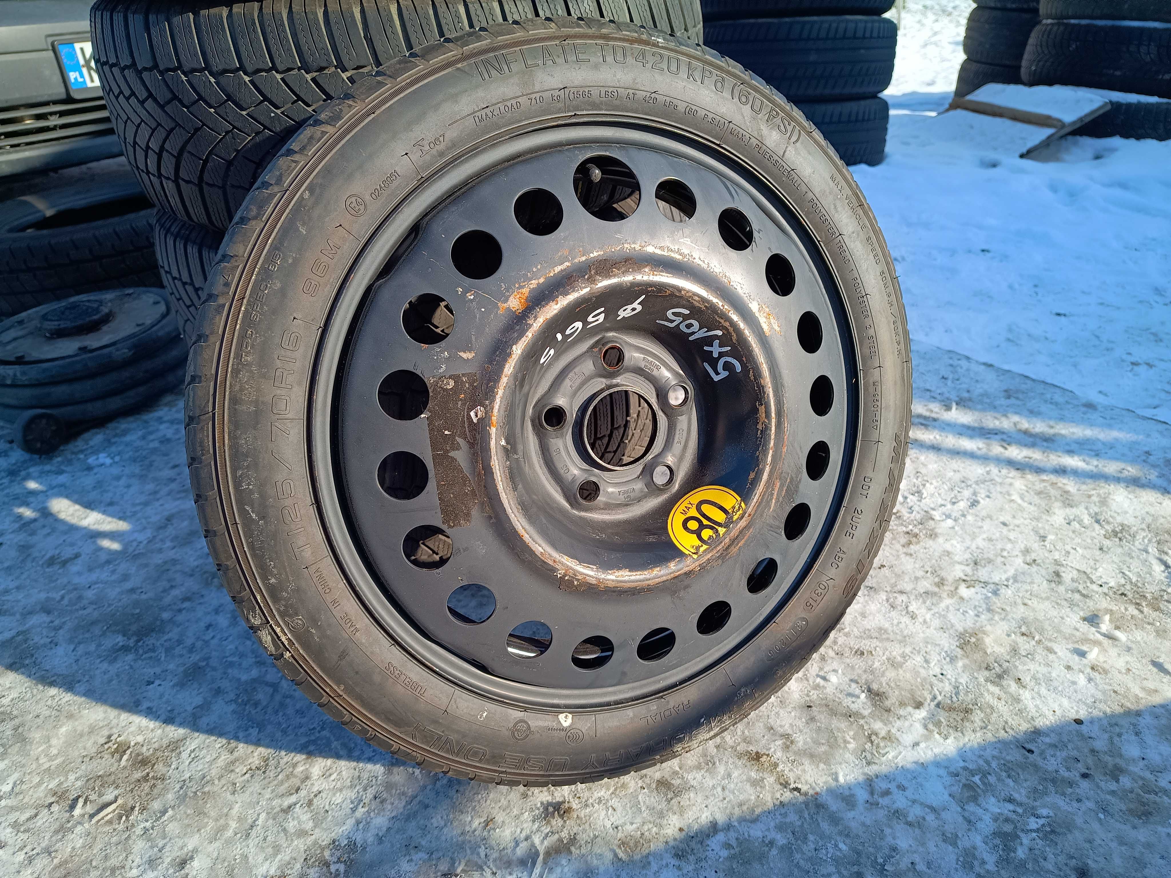 Koło dojazdowe zapasowe 16'' 5x105 Opel, Chevrolet