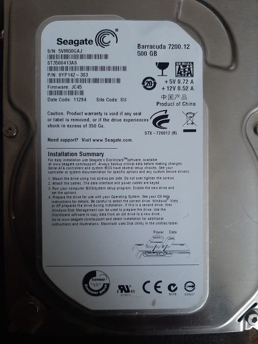 Dysk twardy Seagate Barracuda 500GB SATA