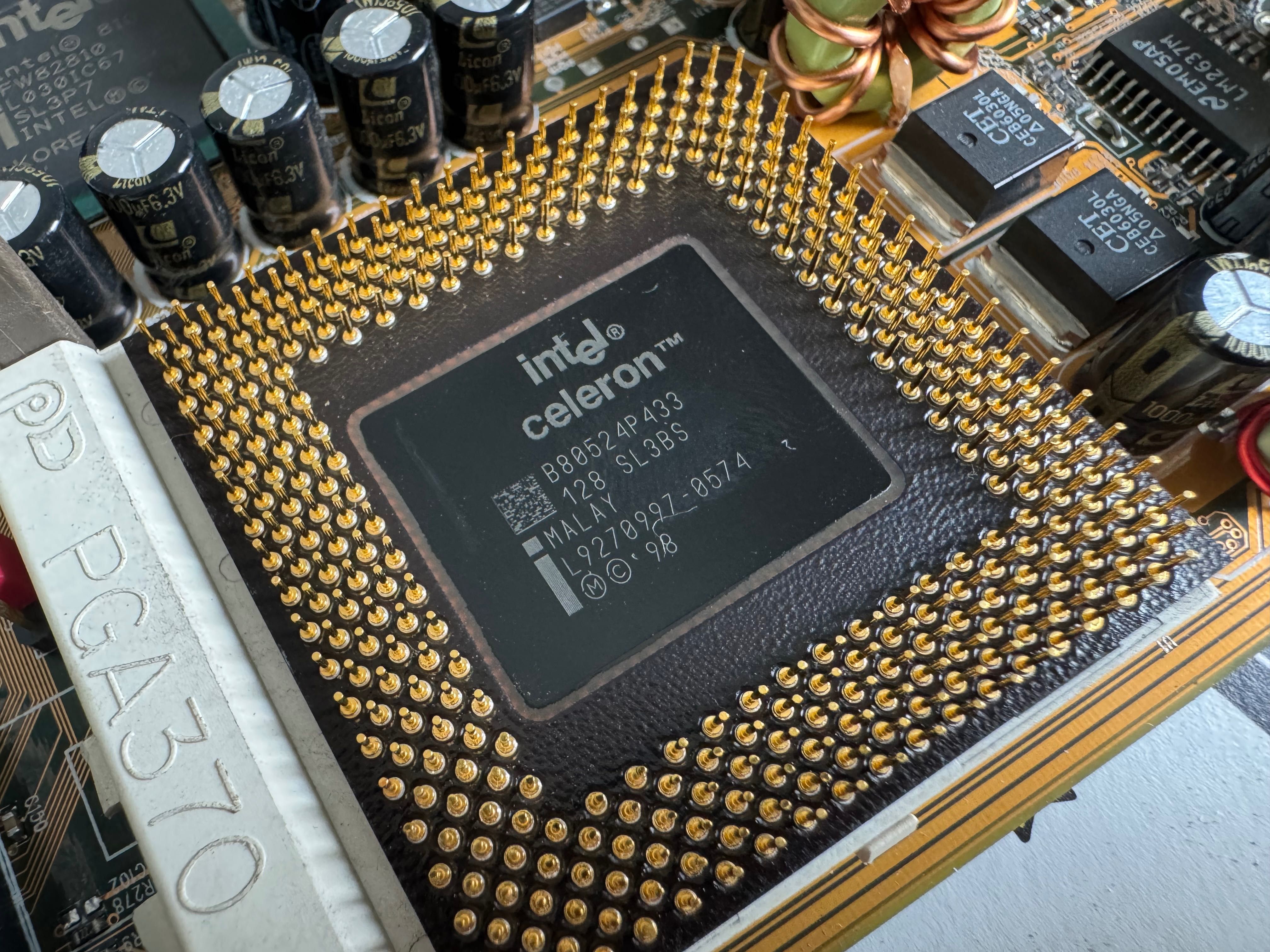 Retro płyta główna PCPartner BSMS3-C872 + Celeron 433 + 128MB SDR