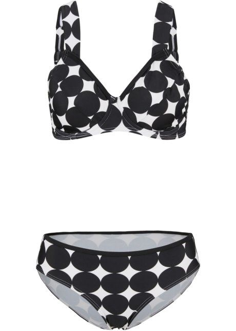 B.P.C bikini czarno-białe w duże grochy 42 (80C).