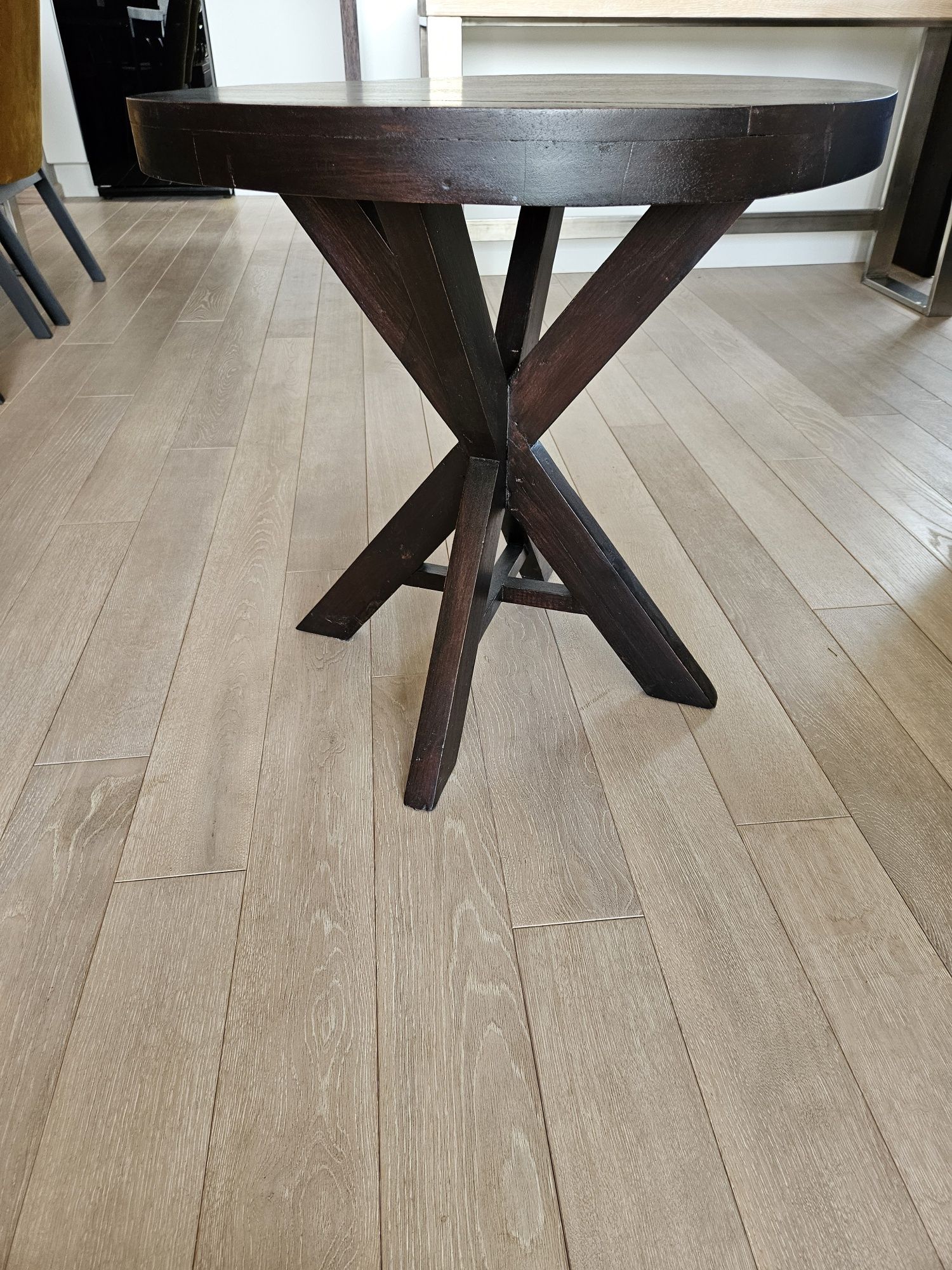 Stolik okrągły fi 65cm drewno egzotyczne