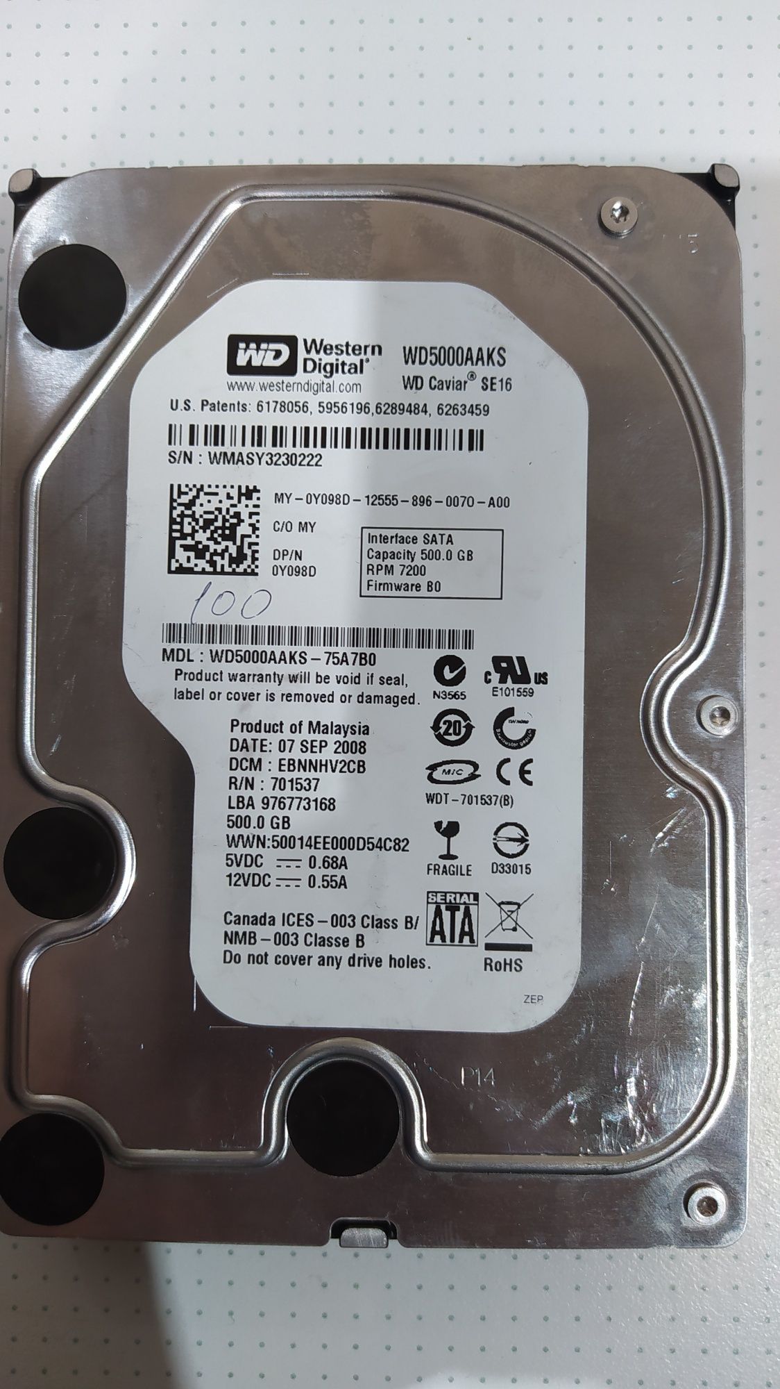 Жорсткий диск 3.5 640,500,320,250Gb Sata Western Digital, Seagate